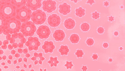 Pink abstract background with pretty flowers.