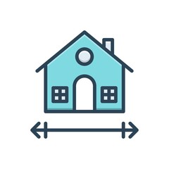 Color illustration icon for measured