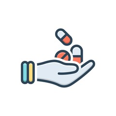 Color illustration icon for medicines