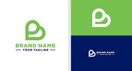 LETTER B LOVE LOGO NEGATIVE SPACE EDITABLE