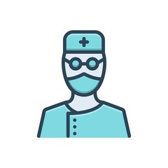 Color illustration icon for surgeon