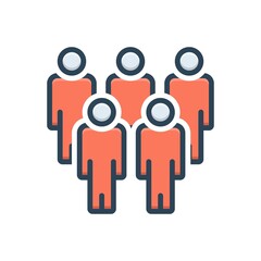 Color illustration icon for we us