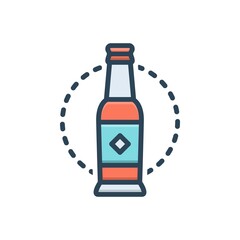 Color illustration icon for bottle