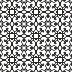 Vector seamless classic pattern. Lattice for the window. Drawing for wallpaper and laser cutting. European ornament.
