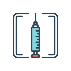 Color illustration icon for needle