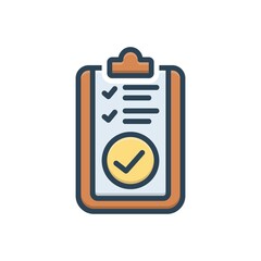 Color illustration icon for assessed