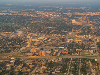 Aerial view of the downtown Oklahoma City