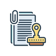 Color illustration icon for regulatory