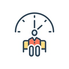 Color illustration icon for waiting