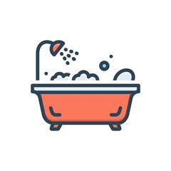 Color illustration icon for baths