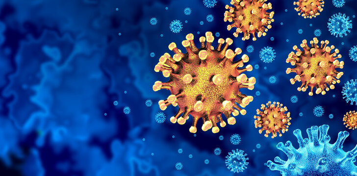 Lambda variant virus as the delta or covid variants mutating cells concept and new coronavirus b.1.1.7 outbreak or covid-19 viral cell mutation and influenza as dangerous flu strain medical health.