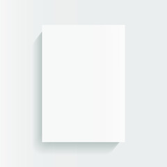 Empty paper template. Realistic A4 mockup on white background with shadow. Isolated vector illustrator.