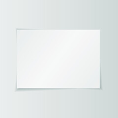 Empty paper template. Realistic A4 mockup on white background with shadow. Isolated vector illustrator.