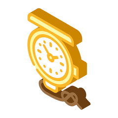pocket clock isometric icon vector. pocket clock sign. isolated symbol illustration