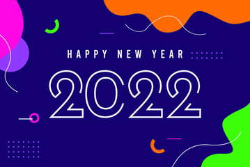 Fototapeta na wymiar happy new year 2022 banner template.