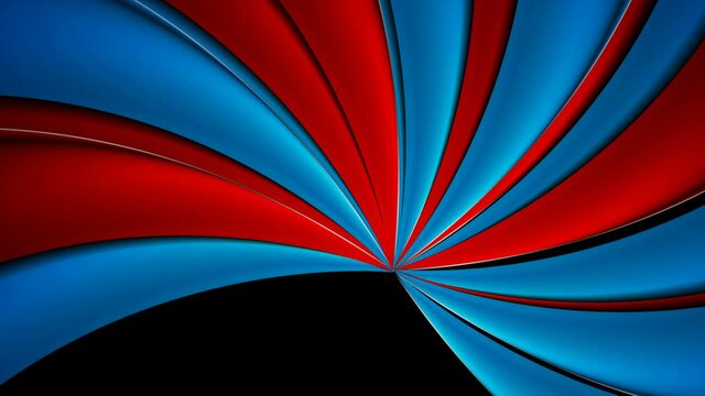 Smooth blue red glossy waves abstract motion background. Seamless looping. Video animation Ultra HD 4K 3840x2160