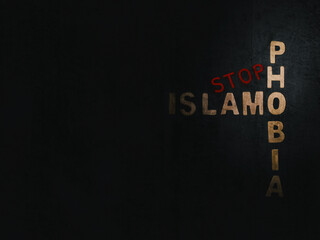 stop islamophobia background. 