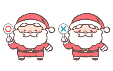 正解札と不正解札を持つサンタクロースのセット