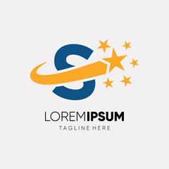 Letter S Star Logo Design Vector Icon Graphic Illustration 