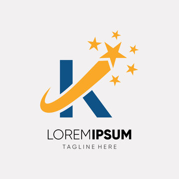 Letter K Star Logo Design Vector Icon Graphic Illustration 