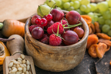 Healthy food as source vitamin PP, dietary fiber and other natural minerals