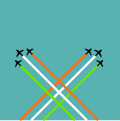 illustration of airplane making Indian tricolor flag in sky