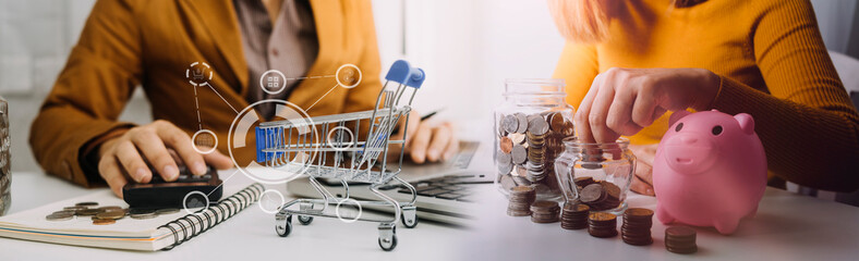 Finance and Investment concept.Money management and Financial chart.