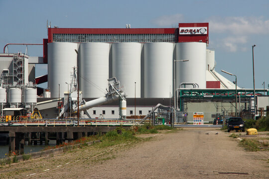 Storage tanks of Borax at the Welplaathaven harbor