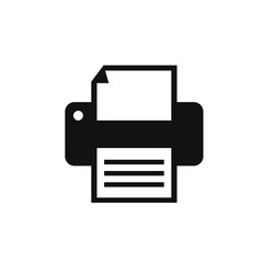 vector image of a printer and the paper