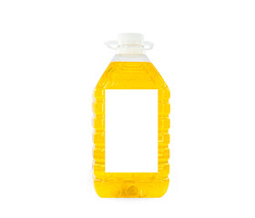 Botella de plastico grande liquido amarillo tapa blanca packaging	