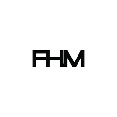 fhm initial letter monogram logo design