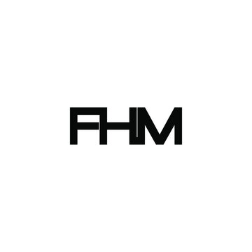 fhm initial letter monogram logo design