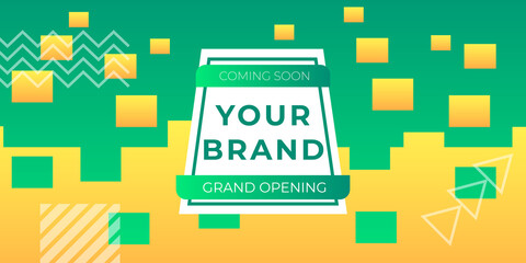 Festive background colorful geometric abstract background. Grand opening concept. Vector illustration