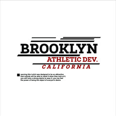 brooklyn athletic dev. california vintage style fashion tshirt