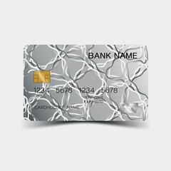 Silver credit card design. And inspiration from abstract. On white background. 