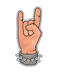 rock and roll hand patch