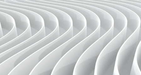 3D white wavy background for business presentation. Abstract gray stripes elegant pattern. Minimalist empty striped blank BG. Halftone monochrome design with modern minimal color illustration.
