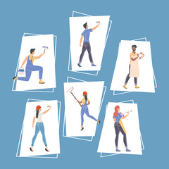 six persons painting