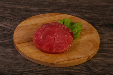 Raw tuna steak for grill