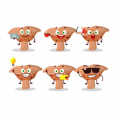 Niscalo cartoon character with various types of business emoticons