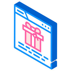 online buying gift isometric icon vector. online buying gift sign. isolated symbol illustration