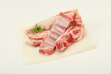 Raw lamb ribs for cooking