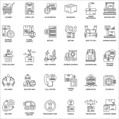Outline Delivery collection collection icon set
