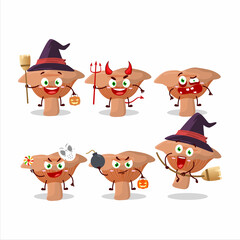 Halloween expression emoticons with cartoon character of niscalo