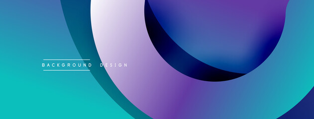 Abstract overlapping lines and circles geometric background with gradient colors