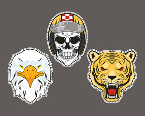 patches retro three icons