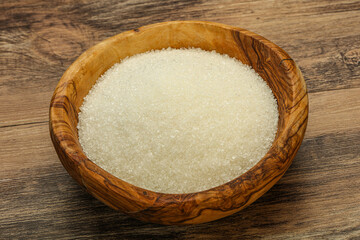 White sugar in the bowl