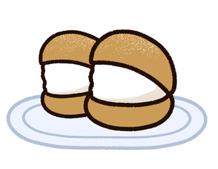 お皿にのったマリトッツォ