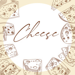 delicious cheeses sketch frame
