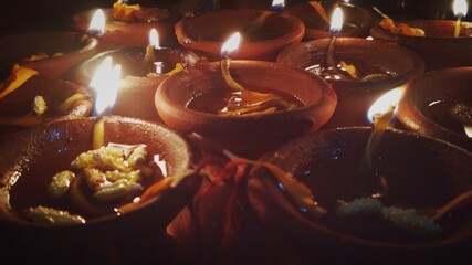 Indian festival lamps  used in Diwali